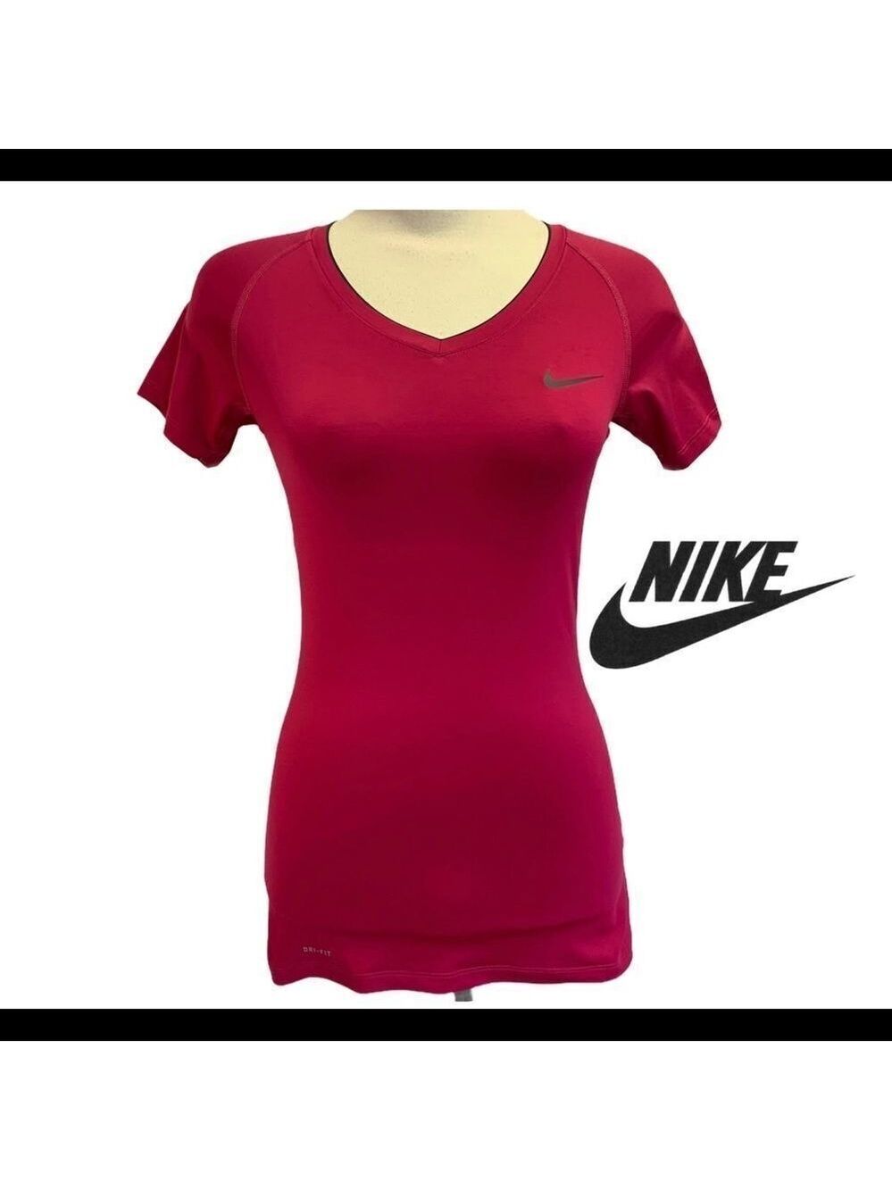 NIKE raspberry pink short sleeve running top Sz S